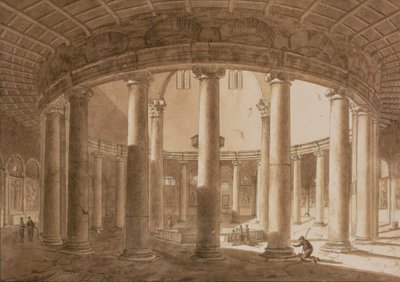 Interior of the Temple of Claudius in Rome, c.1800 by Agostino Tofanelli